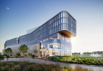 Viewed from the southwest, the building offers spectacular views of Lake Michigan and is designed to transform how business education is taught and learned.