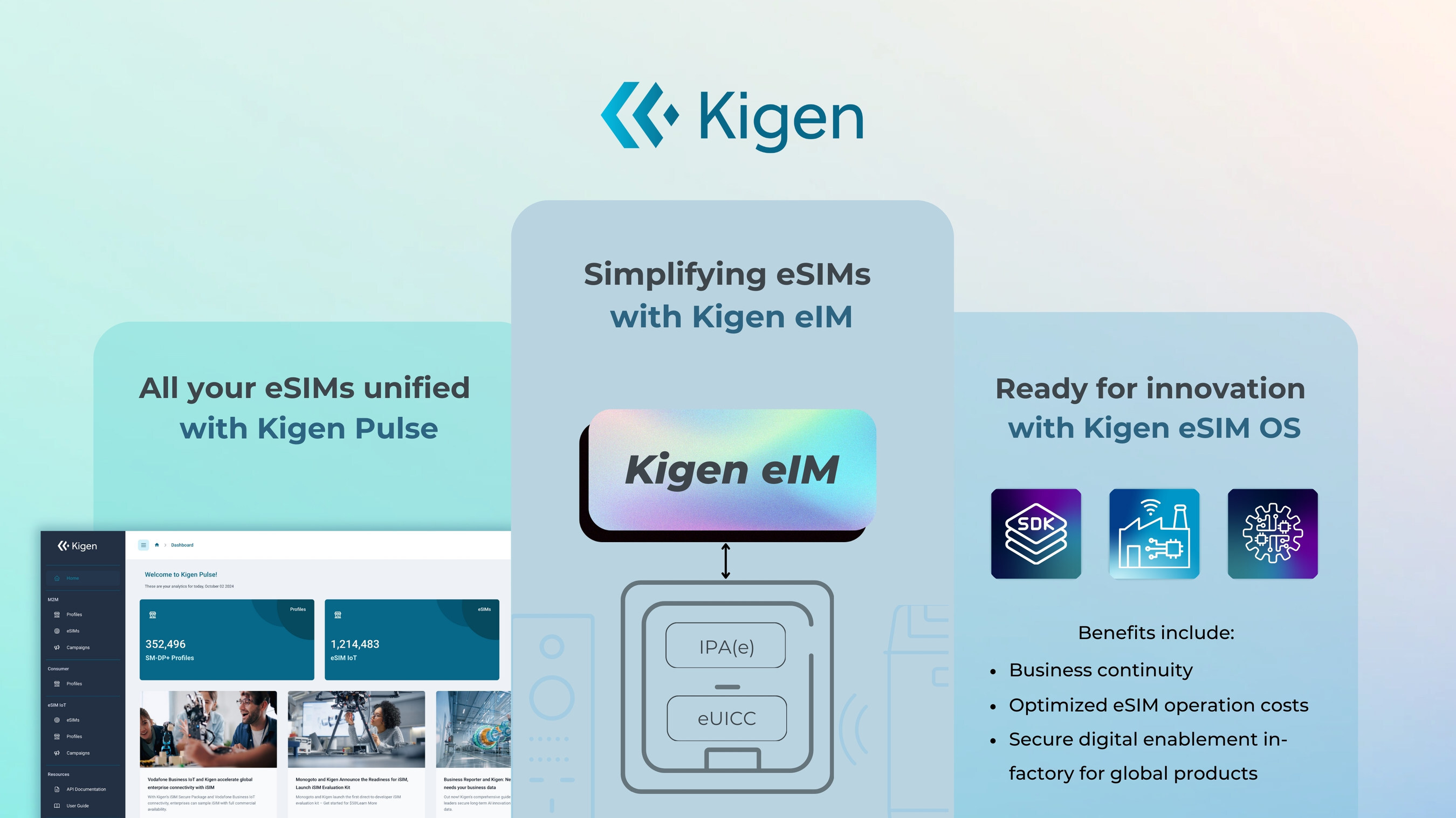 Kigen dévoile une solution eIM révolutionnaire compatible avec les eSIMs consumer (grand public) selon la norme SGP.32