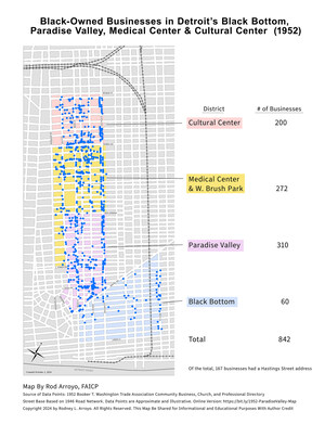 City Photos and Books, Inc. Releases Map Showing Black-Owned Businesses In Detroit's Paradise Valley in 1952