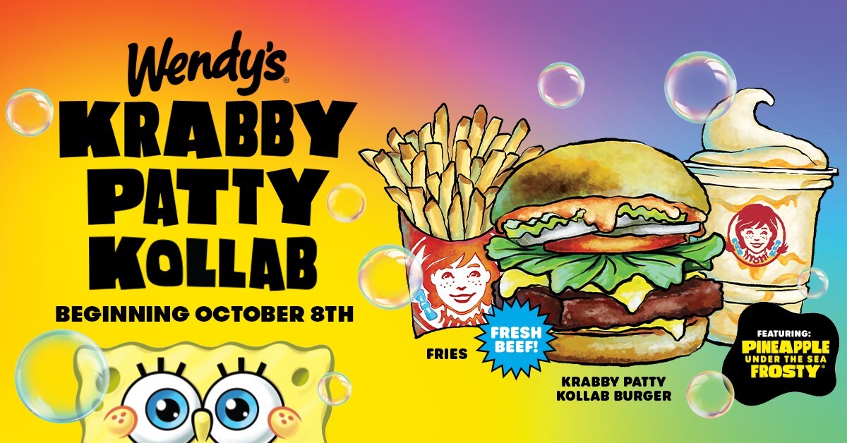 We are ready! Wendy’s is celebrating 25 years of Nickelodeon’s “SpongeBob SquarePants” with “Krabby Patty Kollab” menu items