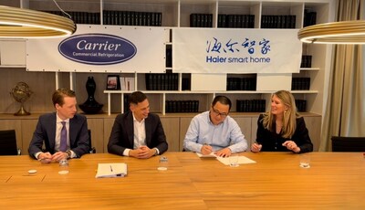 Lugar del cierre de la adquisición del negocio de refrigeración comercial de Carrier por parte de Haier Smart Home. (PRNewsfoto/Haier Smart Home)