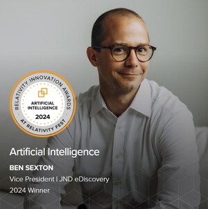 JND eDiscovery VP, Ben Sexton, Receives Relativity Innovation Award in Artificial Intelligence Category