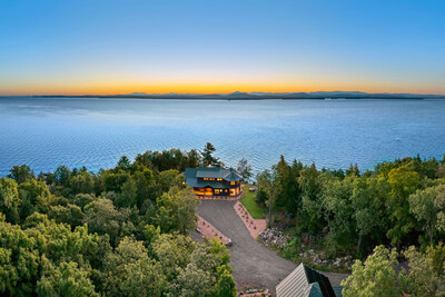 The property offers panoramic, unobstructed views of Lake Champlain and beyond. Burlington, VT sits just across the lake, and is accessible via a 25-min ride on the popular automotive ferry. The property’s eastern exposure also allows for beautiful sunrise views. More details at NewYorkLuxuryAuction.com.