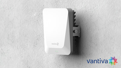 The Vantiva IoT Commercial Gateway can be mounted on a variety of surfaces, indoors or outdoors. (PRNewsfoto/Vantiva)