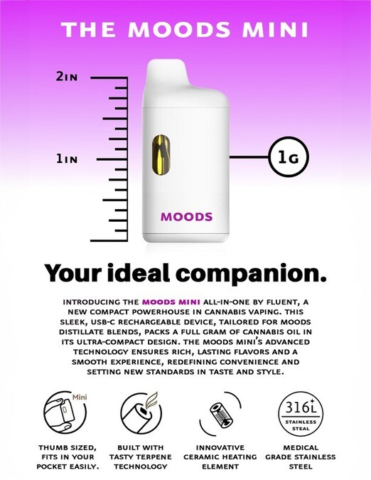 moods vape disposable FLUENT White Plains Med main image 1