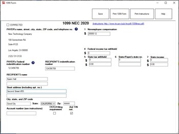 1099 NEC Form