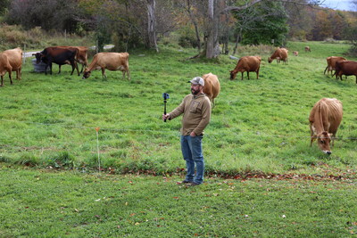 Farmer-member Tyler Webb livestreaming from the field in celebration of National Farmers Day.