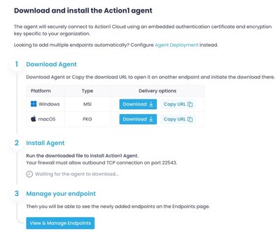 Action1's new macOS agent is now available for installation, in addition to the Windows version.