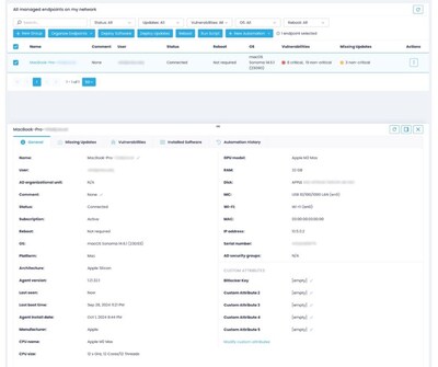 The new macOS support feature provides visibility into Mac endpoints, allows to identify and install missing updates, manage vulnerabilities, and more.