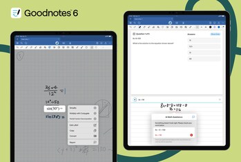 Math Assist instantly recognizes handwritten equations within Goodnotes notebooks, offering quick calculations or suggesting next steps. (PRNewsfoto/Goodnotes Limited)