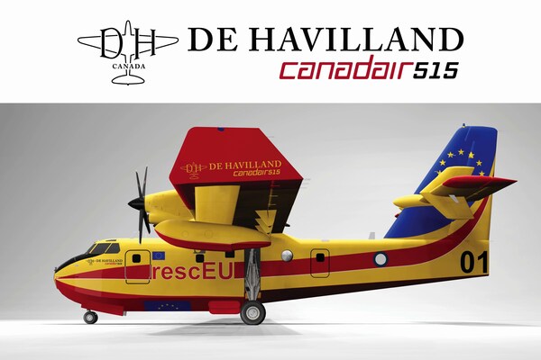 De Havilland Canadair 515 in rescEU livery. (CNW Group/De Havilland Aircraft of Canada Limited) De Havilland Canadair 515 in rescEU livery. (CNW Group/De Havilland Aircraft of Canada Limited)