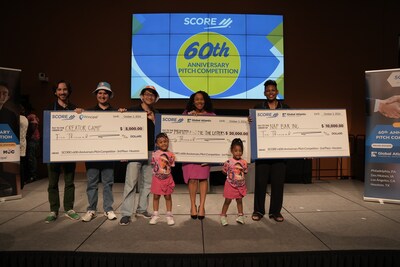 Winners of SCORE’s 60th Anniversary Pitch Competition in Houston: Jacky Chao - Creator Camp; Crystal Lister – Mommy and Me: The Listers; and Khaliah Guillory – Nap Bar, Inc.