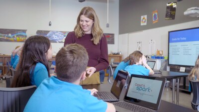 A middle grade classroom at Cannon Elementary in Grapevine, Texas, was among those using and testing the new CompTIA Spark technology curriculum for middle grades, which has now been fully launched and is free to use. (Photo courtesy CompTIA Spark)