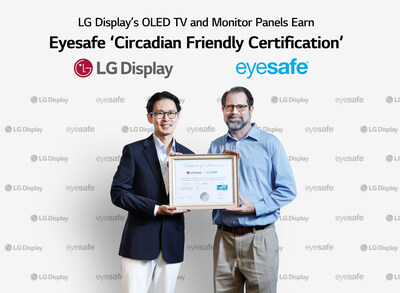 LG Display's OLED TV and monitor panels received the world's first Eyesafe® Circadian Certification, earning a Tier 1 rating.