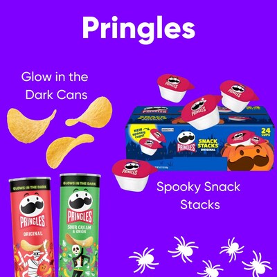 Pringles Glow in the Dark Cans and Spooky Snack Stacks