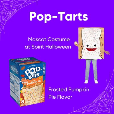 Pop-Tarts Mascot Costume in partnership with Spirit Halloween and Limited Time Offer Pumpkin Spice toaster pasteries