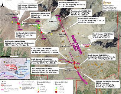 Coast Copper Corp Sweeney Property Results News Release. NR24-12 Figure 1 (CNW Group/Coast Copper Corp.)