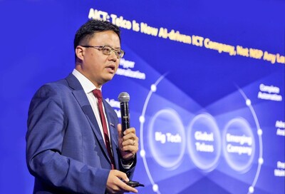 Gary Lu, presidente del departamento de Marketing y Ventas de Soluciones de Huawei Carrier Network, pronuncia un discurso (PRNewsfoto/Huawei)