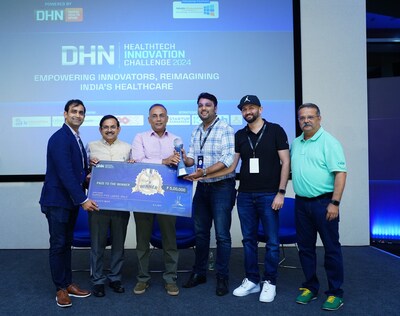 [L-R] Vishnu Saxena, Founder & CEO, DHN; Dr Debabrata Das, Director, IIIT-B; Dinesh Gundu Rao, Karnataka Health Minister; Dr Vishesh Kasliwal and Mehul Jain, MedySeva, Dr Girish Kulkarni, NIMHANS