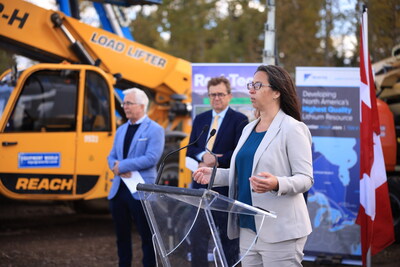 Jennifer Main, Rock Tech's ESG Manager at the critical minerals news conference on Oct. 7 in Thunder Bay, ON. (CNW Group/Rock Tech Lithium Inc.)