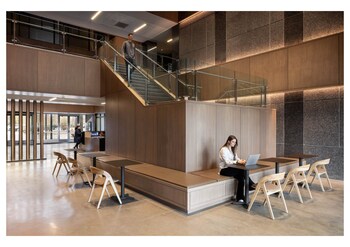 Round Table Workspaces is a “work resort” office product consisting of 1.5 million square feet of modernized and elevated workspaces (Photo provided by The Connell Company)