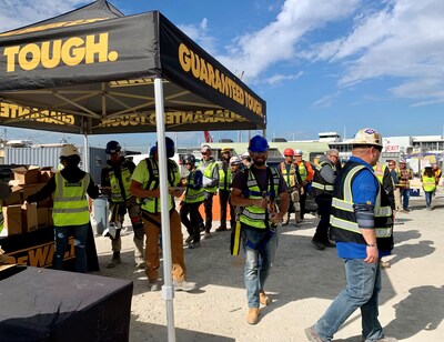 DEWALT thanked trades professionals working on the historic transformation of the JFK Airport with giveaways of DEWALT products.