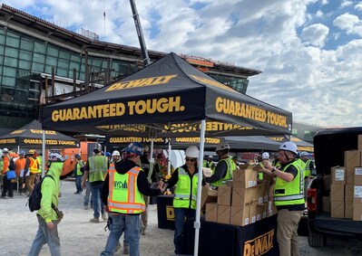 DEWALT thanked trades professionals working on the historic transformation of the JFK Airport with giveaways of DEWALT products.