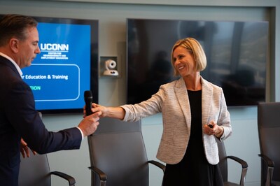 UConn Executive Director Judy Reilly and Wells Fargo Neurodiversity Executive Stephen DeStefani