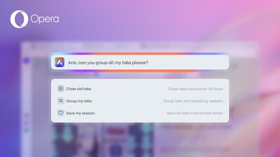 Opera introduces Tab Commands to allow you to use AI to manage your tabs