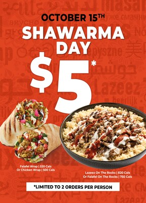 Celebrate Shawarma Day with Lazeez Shawarma: Signature Items for Just $5!