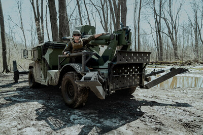 The HUMVEE 2-CT Hawkeye 105mm Mobile Howitzer with Soft Recoil Technology allows for true "shoot n' scoot" capabilities and can emplace, fire, and displace in approximately three minutes to avoid counterbattery fire.