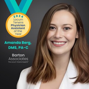 Amanda Berg, DMS, PA-C, Named Barton Associates' 2024 Locum Tenens Physician Assistant of the Year