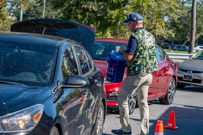 The Lowe's store in Valdosta, Ga. held a Bucket Brigade to give water and cleaning supplies to local residents who were affected by Hurricane Helene.