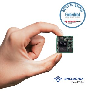 Enclustra's Coin-Sized FPGA Solution - Pluto XZU20 Wins  Best in Show Award at Embedded World North America