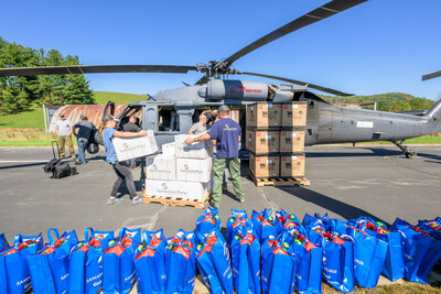 From small helicopters to Black Hawks to Chinooks, capable of carrying over 15,000 pounds of cargo, Samaritan’s Purse is delivering generators, fuel, heaters, blankets, medical kits, food, water, and Starlinks to communities that have been cut off by floodwaters, mudslides, and washed-out roads.