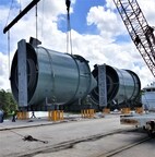 Hydro Bins loading on Barge - Image courtesy of Herrick Steel