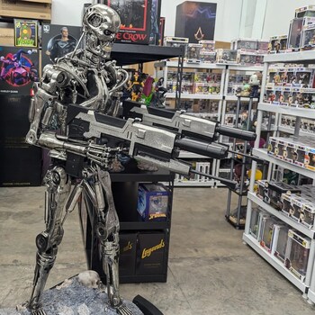 Life size Terminator and Funko Pops at the CollectorZown gallery