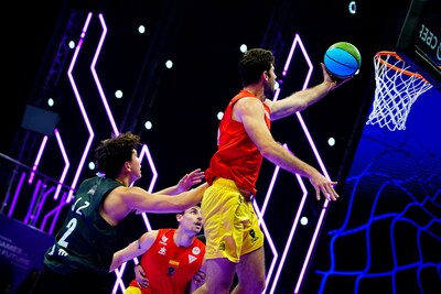 Basketball players in action at The Games of the Future 2024