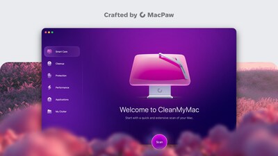 new CleanMyMac app intro screen