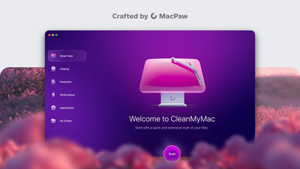 new CleanMyMac app intro screen