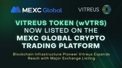 Vitreus Token (wVTRS) to Be Listed on MEXC Global Crypto Trading Platform