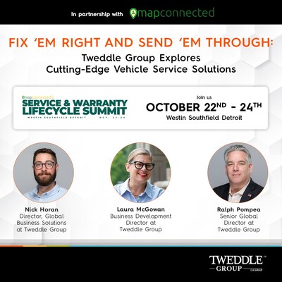 Tweddle Group's Nick Horan, Laura McGowan and Ralph Pompea are set to attend this year's Service and Warranty Summit, Oct. 22-24.