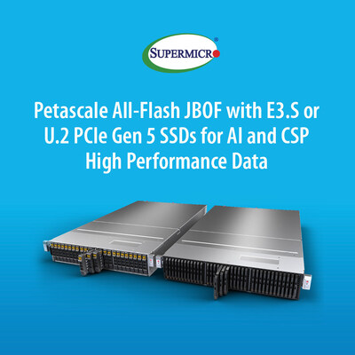 Supermicro Adds New Petascale JBOF All-Flash Storage Solution Integrating NVIDIA BlueField-3 DPU for AI Data Pipeline Acceleration