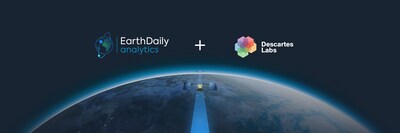 EarthDaily Analytics logo and Descartes Labs logo combined, symbolizing EarthDaily's growing space-based data and analytics portfolio.