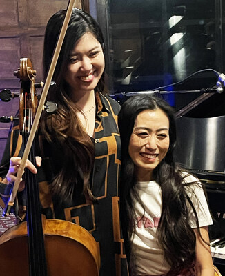 Internationally recognized cellist Eru Matsumoto, left, and Miist, right, photographed in Studio D at The Village Studios in Los Angeles. October 11, 2024.