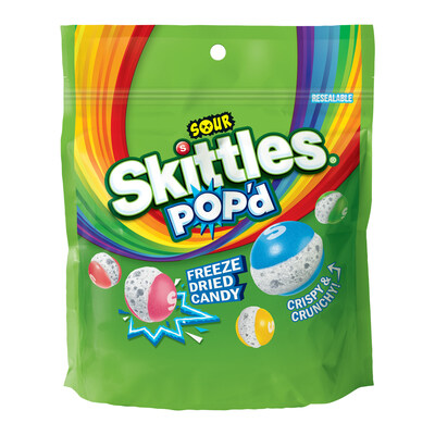 Mars introduces SKITTLES® POP’d, a crispy and crunchy twist on the classic SKITTLES treat available in the iconic Original and new Sour flavors for fans to pop anywhere on the go.