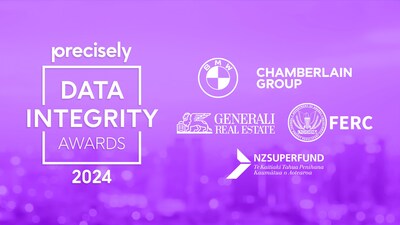 BMW Group, Chamberlain Group, FERC, Generali Real Estate, and NZ Super Fund were recognized for their outstanding achievements in AI Impact, Business Impact, and Societal Impact at the 2024 Precisely Data Integrity Awards.