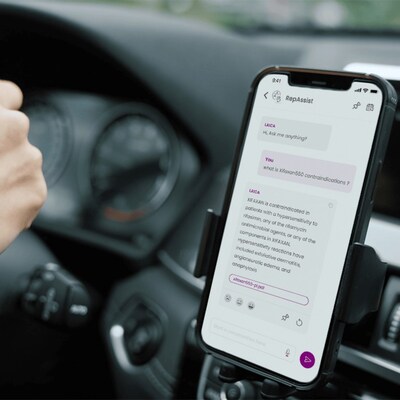 LAICA RepAssist operates within a secure and controlled "walled garden." This means all answers are derived exclusively from company-approved content, ensuring that field reps receive only the most accurate and up-to-date information. It is powered by an AI model that has been fine-tuned for life sciences, having been trained specifically on pharma rep vocabulary and search behaviors to deliver relevant results. (CNW Group/ACTO Technologies, Inc.)