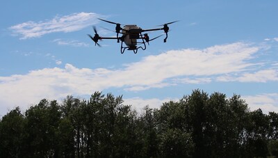 Issues of access and timing impact producers’ ability to seed forages in their marginal field acres. UAVs may offer a solution. (CNW Group/Ducks Unlimited Canada)