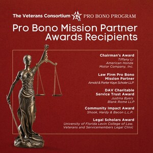 NATIONAL NONPROFIT THE VETERANS CONSORTIUM HONORS LAWYERS VOLUNTEERING FOR VETERANS